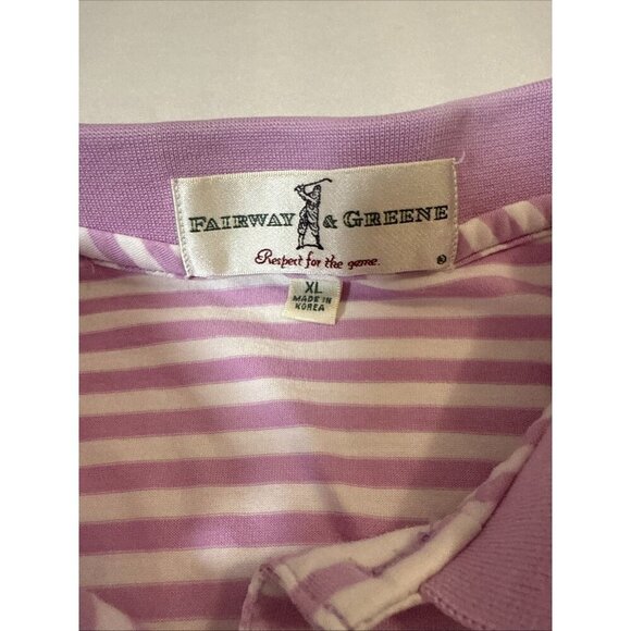 Fairway & Greene PGA West Golf Polo Casual Pink & White Striped Size XL - Picture 3 of 6